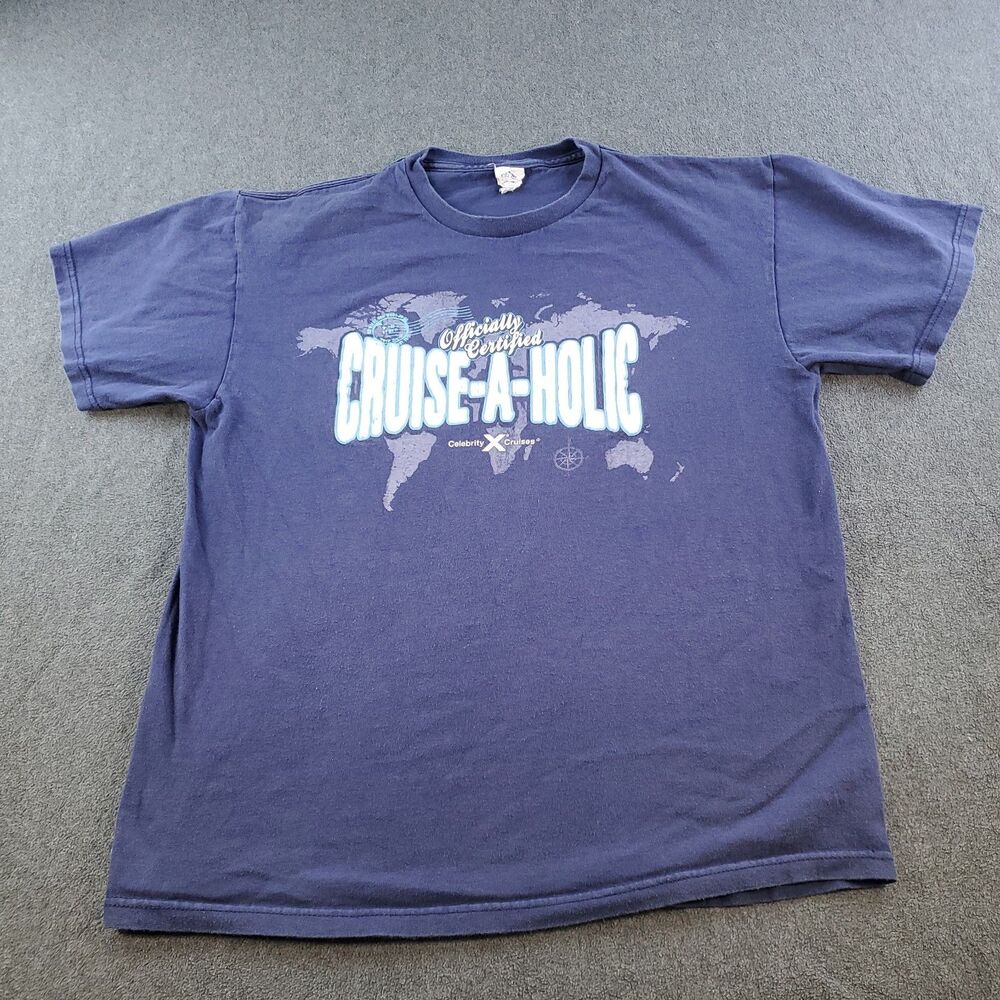 Celebrity Cruise T Shirt Cruise-a-holic Men's Size Large Blue
